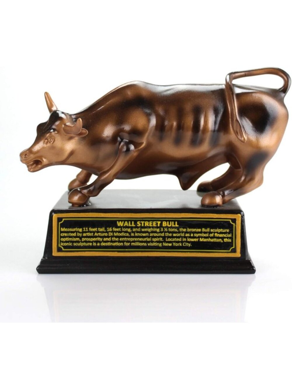 Bronze Wall Street Bull Figurine Statue - Small NYC Stock Market Decor